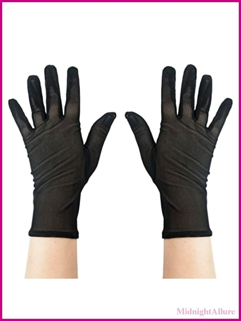 Luwint Short Mesh Gloves Sheer Finger Sun Protection Wedding Party Driving